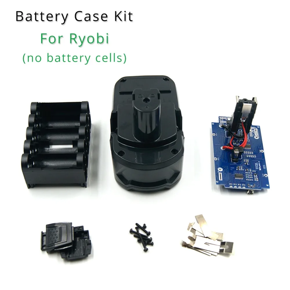 

18V Battery Case PCB Circuit Board Case Kit for Ryobi one plus P108 P104 P103 Lithium Battery Plastic Shell (No Battery Cells)