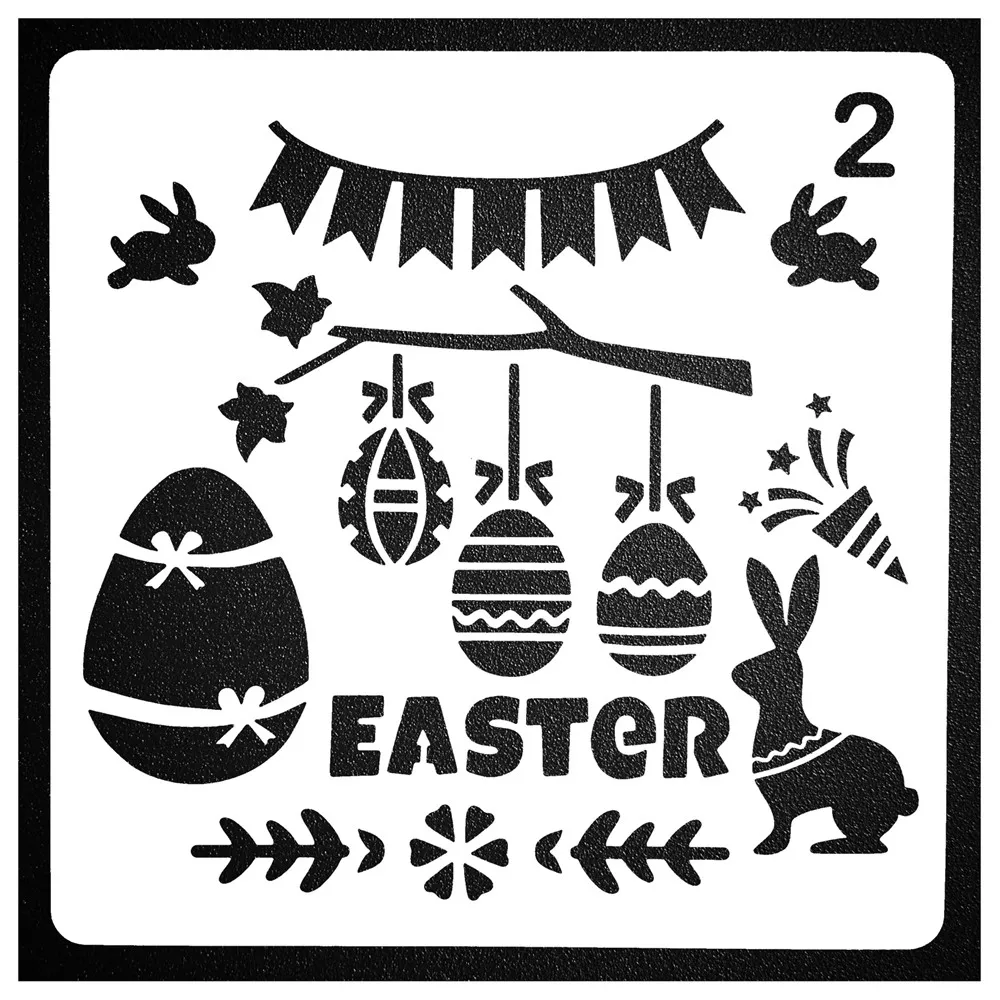 

Easter DIY Craft Layering Stencils For Walls Painting Scrapbooking Stamp Album Decor Embossing Papaer Card Templte#2