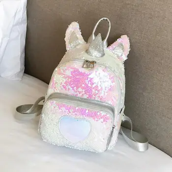 

Hot Sale Girl Unicorn Backpack For School Sequins Leather Female Women Teenager Shoulder Bags Mochilas Mujer 2018 Drop Shipping