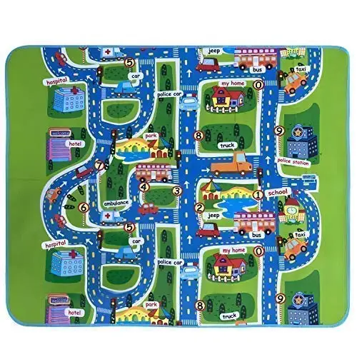 

Children Play Mat Carpet for Baby Climbing Pad Green Road 0.5 cm / 0.3cm Thick Town City Traffic Baby tollder Crawling mat EVA