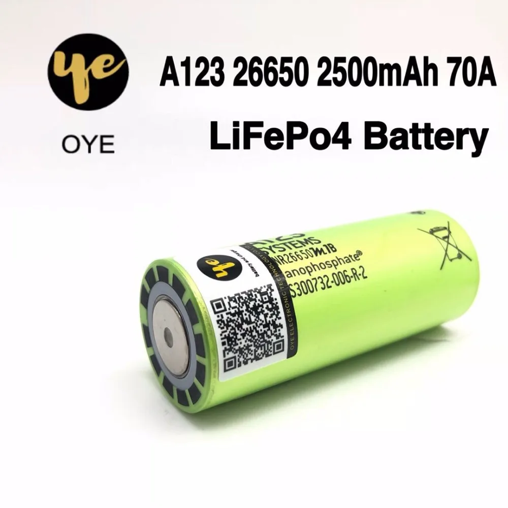 

OYE 26650 lifepo4 3.2v 2500mAh high drain 70A ( 30C ) battery cells e-bike golf car & cordless power tools for 1-10pcs