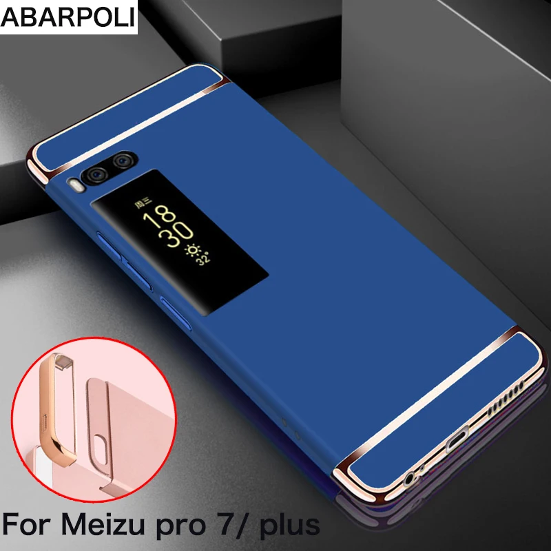 Роскошный чехол с покрытием для Meizu Pro 7 полное покрытие жесткий бампер защита