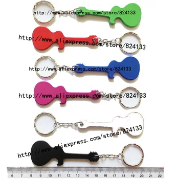 

2016customized engraved logo bottle opener keychains,aluminum metal guitar shaped beer bottle opener,free shipping mixed colors