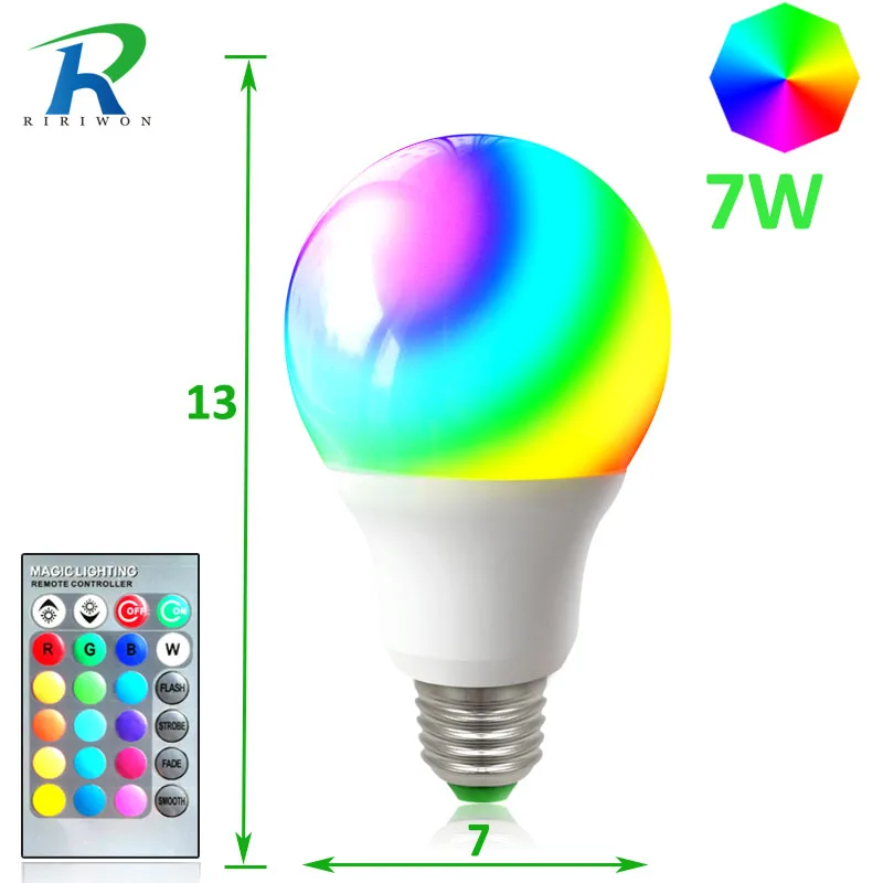 RiRi ganó 2 piezas SMD RGB LED Bombilla lámparas E27 220 V Smart Real 7 W alto brillo lampada LED Bombillas llevó la luz RiRi ganó 2 piezas SMD RGB LED Bombilla lámparas E27 220 V Smart Real 7 W alto brillo lampada LED Bombillas llevó la luz