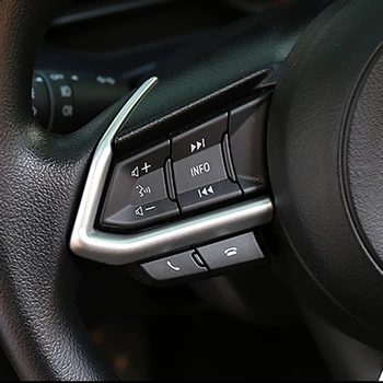 

For MAZDA 3 AXELA 2017 2018 ABS Matte and Carbon fibre steering wheel trim moulding Car Styling Auto Accessories 2pcs