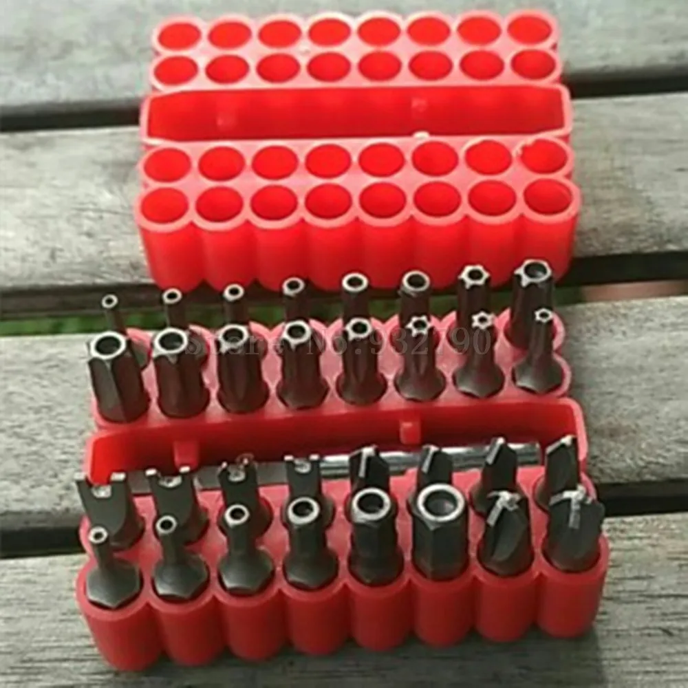 Magnetic Holder 32pcs Security Tamper Proof Torq Torx Screwdriver Hex Bit