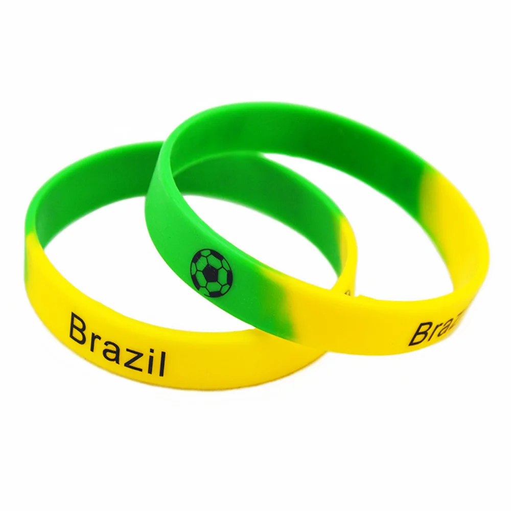 OneBandaHouse 50PCS/Lot Football Team Silicone Wristband France Brazil