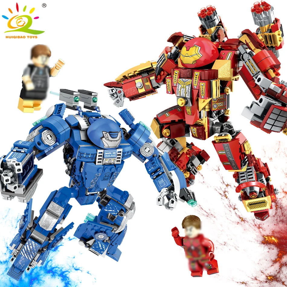 

Avengers steel Armor warrior soldier Compatible Legoed building blocks technic mecha figures enlighten bricks toys for children