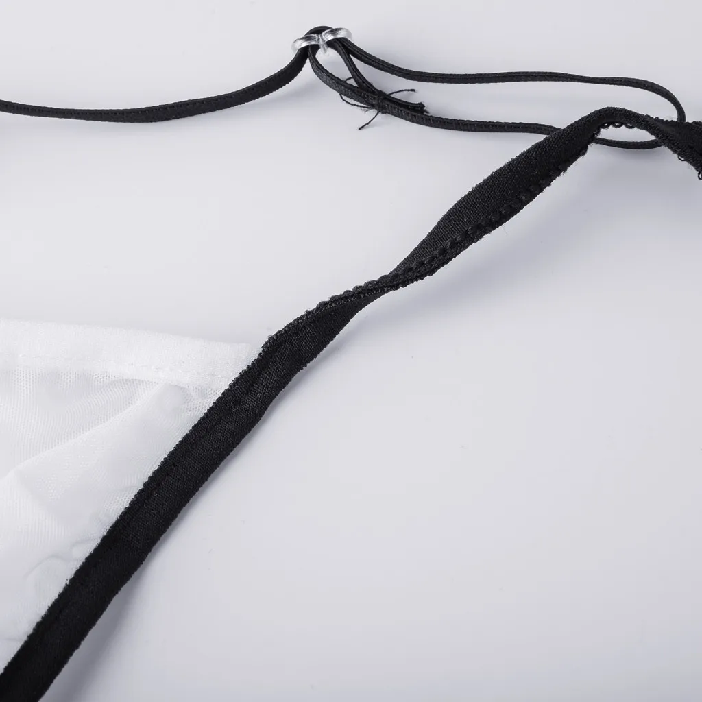 Женский сексуальный комплект нижнего белья с кружевным сетчатым бандажом, прозрачный бюстгальтер, подарок для девушки, нижнее белье