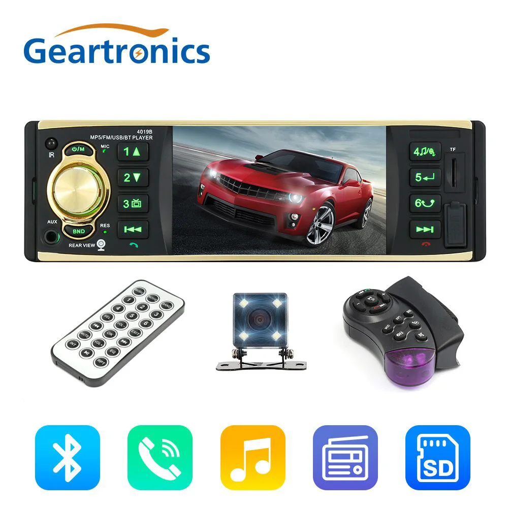 4 1 1din Car Mp5 Mp3 Player Stereo Audio Fm Aux Bluetooth With Control Remote