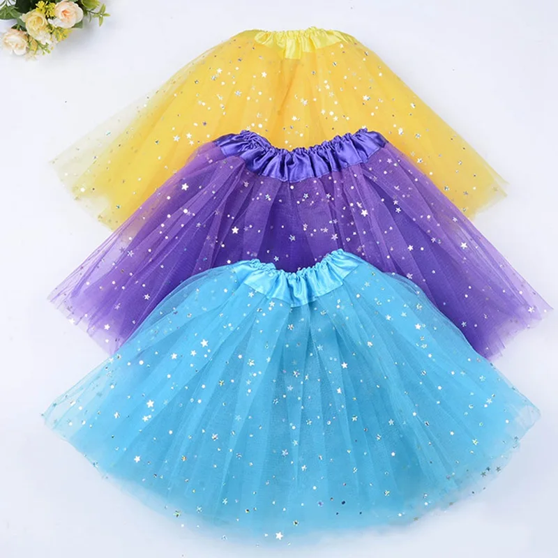 

Cute Baby Girls Ball Gown Skirt Children's Clothing Summer Autumn Winter Colorful Apparel Sequins Mermaid Kids Mesh Skirt