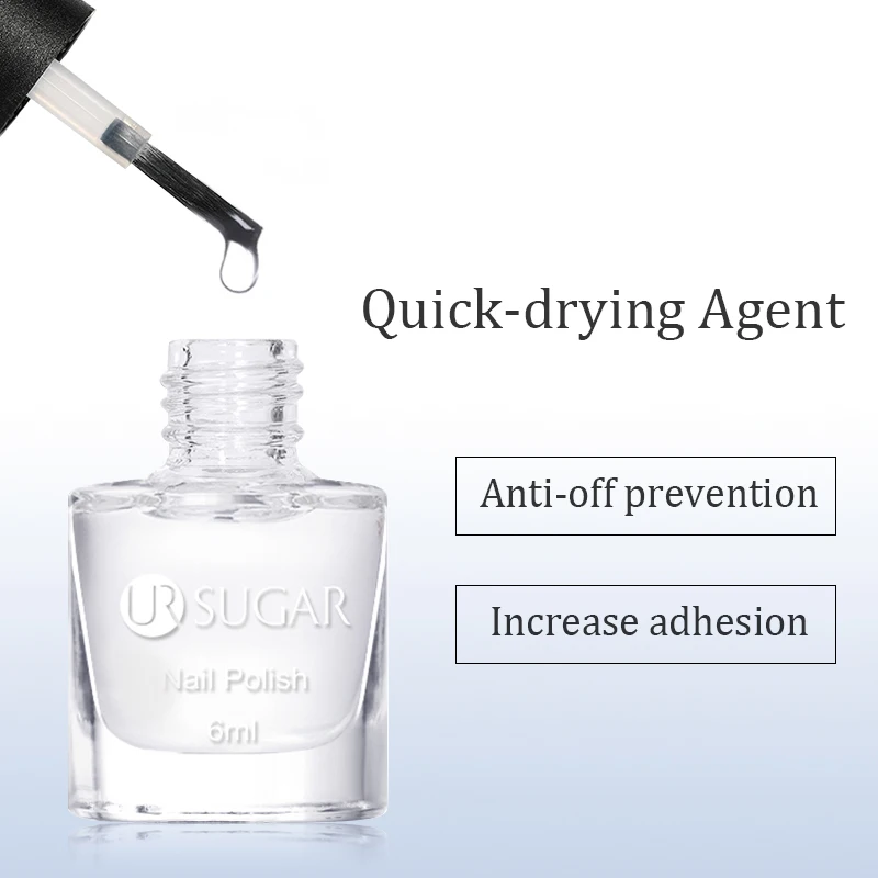 

UR SUGAR 6ml Quick-drying Agent Transparent Nail Polish Anti-off Prevention Increase Adhesion Multi Function Nail Art Care
