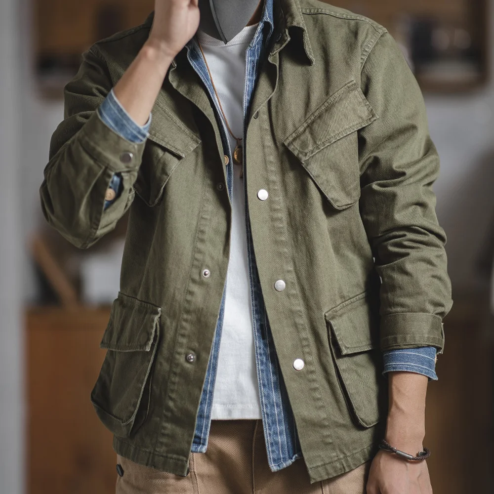 New Tool American Retro Military Jacket Canvas Casual Cloth Vintage
