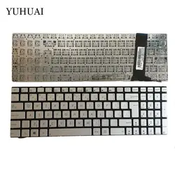 Новый Чешский Клавиатура для ноутбука ASUS N56 N56V N76 N76V N76VB N76VJ N76VM N76VZ U500VZ N56VV N56VZ U500VZ U500 U500V серебряные