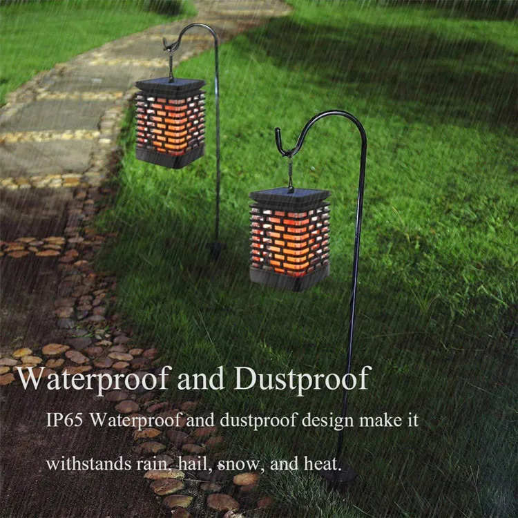 Lâmpada ao ar Ip65 à Prova Nova Solar Vela Chama Livre Dwaterproof Água Preto ou Cinza ww - Azul Roxo Verde Lanterna Jardim Gramado Decoração Luzes Led 4 Lâmpadas solares