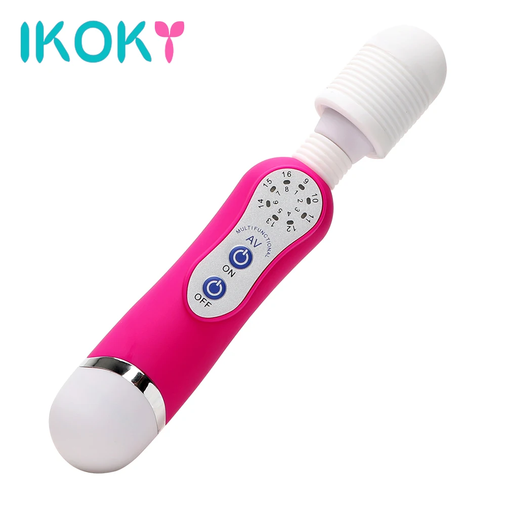 IKOKY AV палочка фаллоимитатор вибратор Стимулятор клитора 16 скоростей продукт для