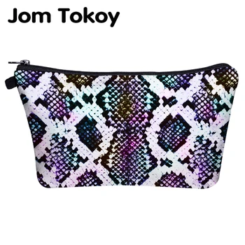 

Jom Tokoy Cosmetic Bag Printing Serpentine makeup travel bag Organizer Bag Women Beauty Bag