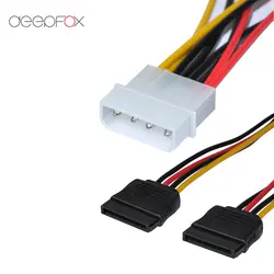 DeepFox SATA Мощность кабель сплиттер Molex 4pin для Serial ATA 15pin x 2 Мужской Женский Y жесткий диск кабели 15 см