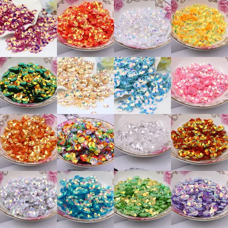 

1500pcs 8mm Plum Blossom Cup Loose Sequins Paillette Sewing,Wedding Confetti Craft Garment diy accessories Free Shipping