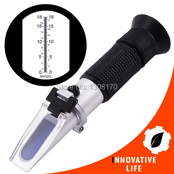 

Traditional 0-18% ATC Brix Refractometer Low Sugar CNC Maple Sap Fruit Vegetables Juice Beverages