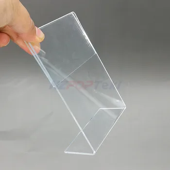 

Acrylic L Sign Price Label Display Holders Stands for Paper Tag Card Signage Promotion Clear in Vertical T1.3mm 20pcs