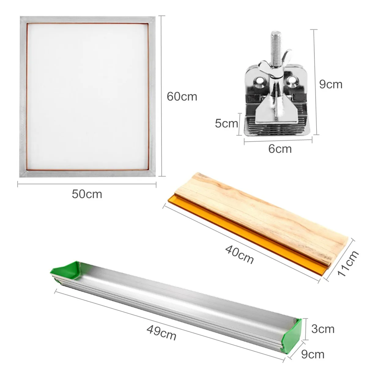 

DIY 5Pcs/Set Screen Printing Kit Aluminum Frame+Hinge Clamp+Emulsion Coater+Squeegee Accessories Screen Printing Tools Parts