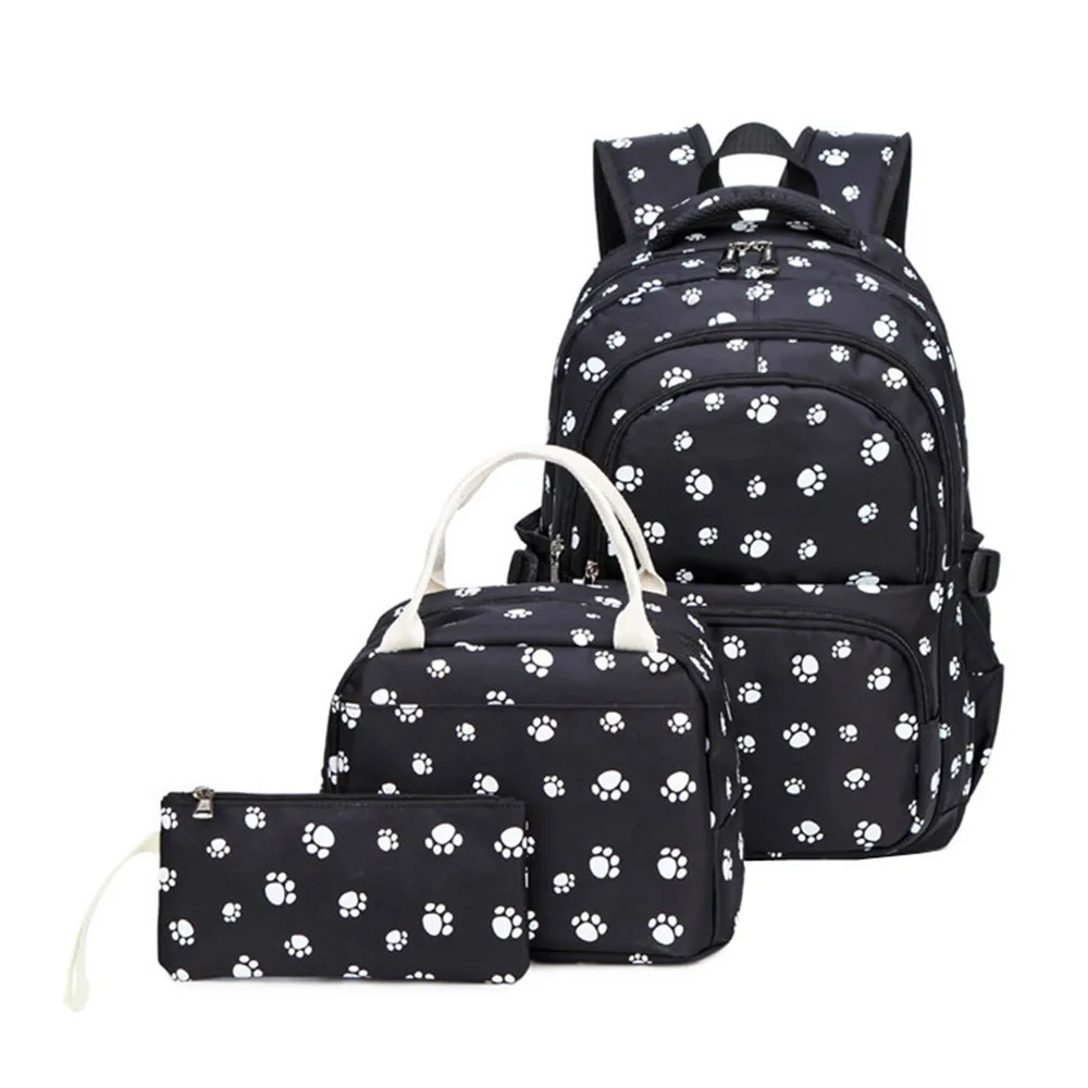 

3 pcs waterproof Children School Bags for Girls princess school Backpacks set Kids Printing Backpacks Snack bag mochila infantil