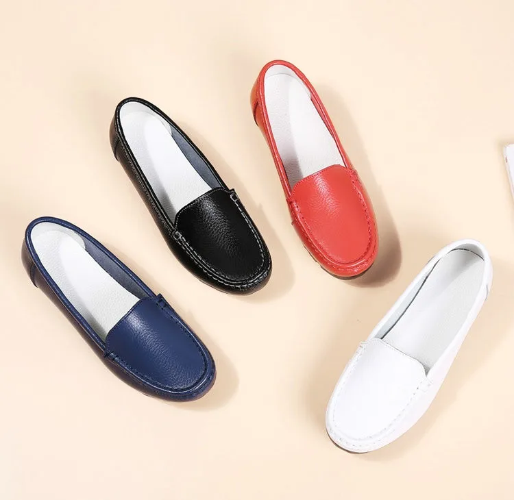 AH 201-2019 Genuine Leather Women Shoes Walking Woman Flats -1