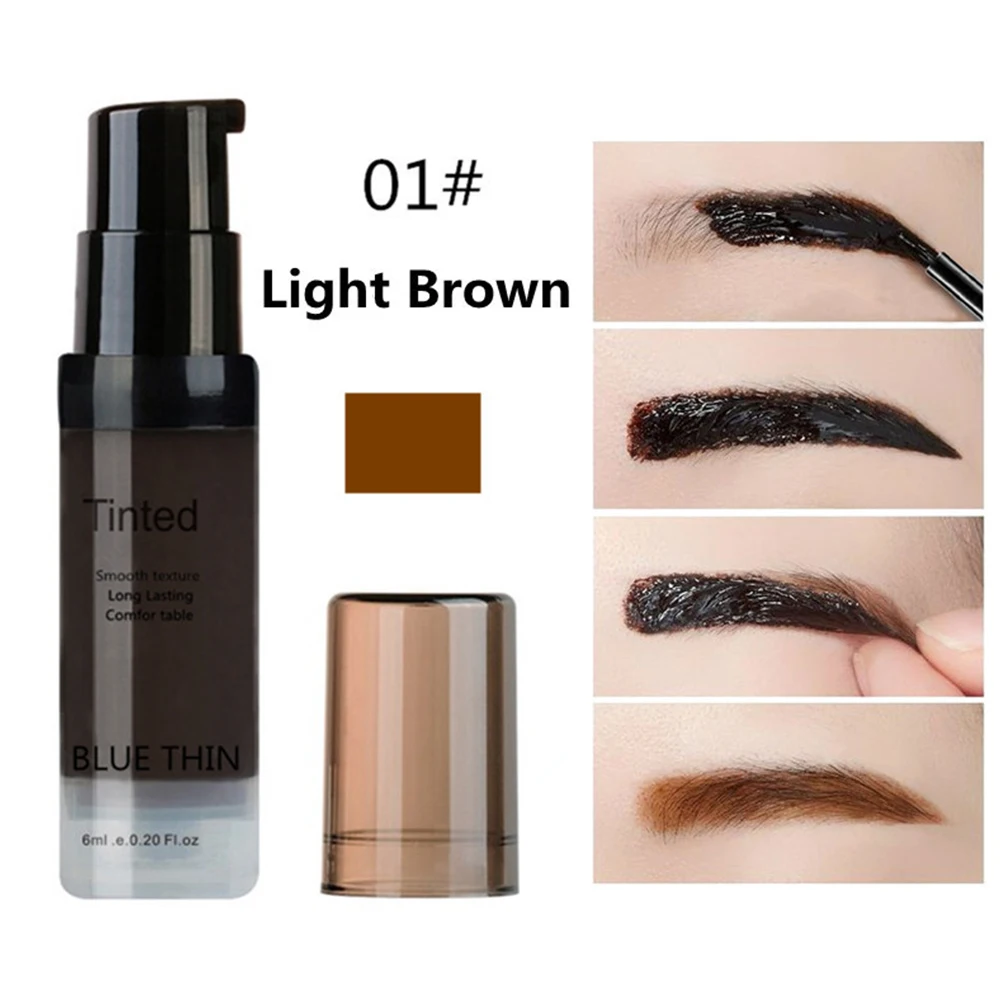 Жидкая водостойкая краска для бровей тени дамы оттенок макияж длительный гель краска косметика - Цвет: Light Brown