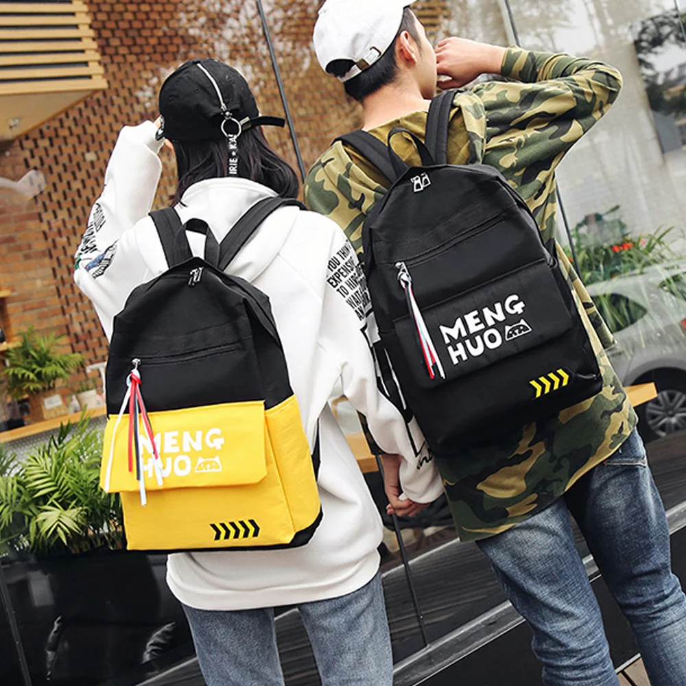 Menghuo 2017 moda alta calidad borla cinta mujeres mochila escolar para niñas niños hombres mochila saco a dos mujeres mochila