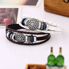 

Handmade Retro Punk Leather Women Charm Rock Bracelet Men Vintage Braided Bangles Male Jewelry Pulseira Feminin Fashion 2019