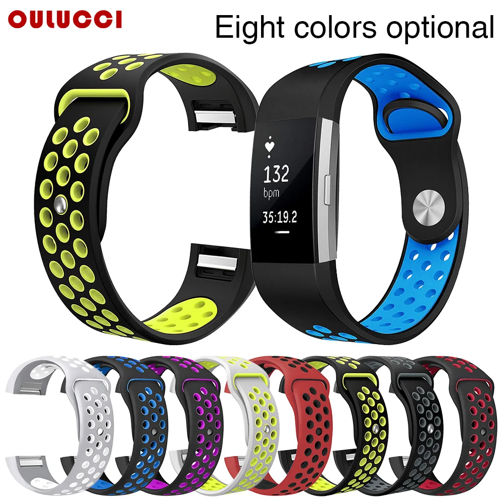 

Oulucci Watch Band For Fit bit Charge 2 Outdoor Sport Silicone Replacement For Fit bit Charge 3 Wristband Bracelet Watch Strap