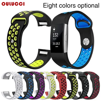 

Oulucci Watch Band For Fit bit Charge 2 Outdoor Sport Silicone Replacement For Fit bit Charge 3 Wristband Bracelet Watch Strap