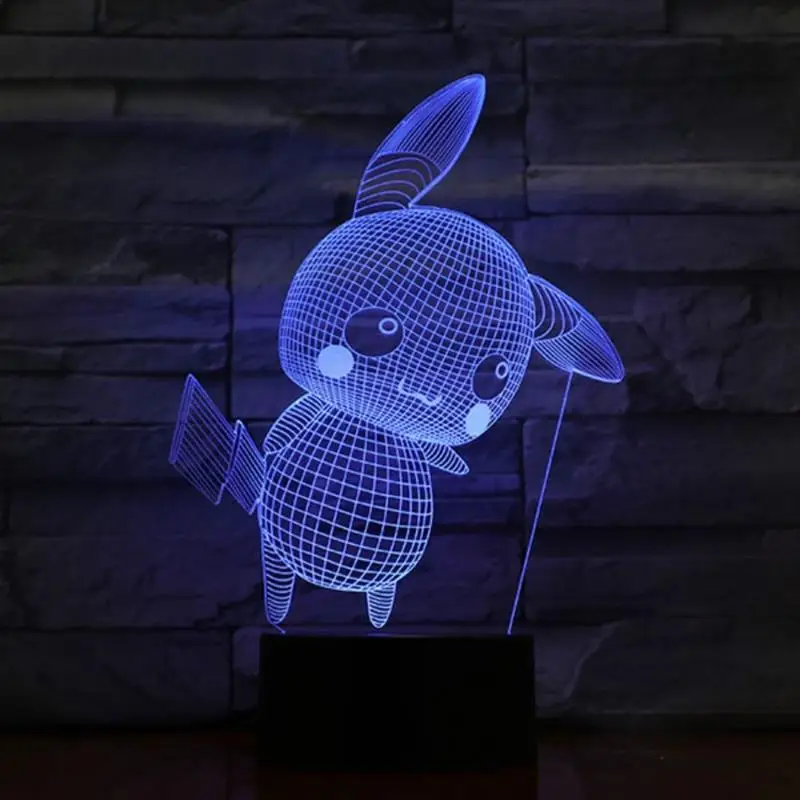 

Kawaii Pikachu Cartoon Action 3D Lamp Pokemon Game Figures Night Light LED Bulb Multicolor Children's Gift Home Kid Toy Gadgets