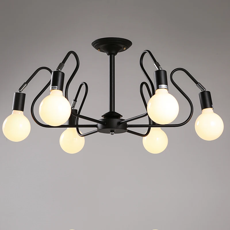 Простые 6 головок в комплекте E27 лампы для гостиной столовой лампы, Европейская Мода креативная Кофейня спальня и спальня