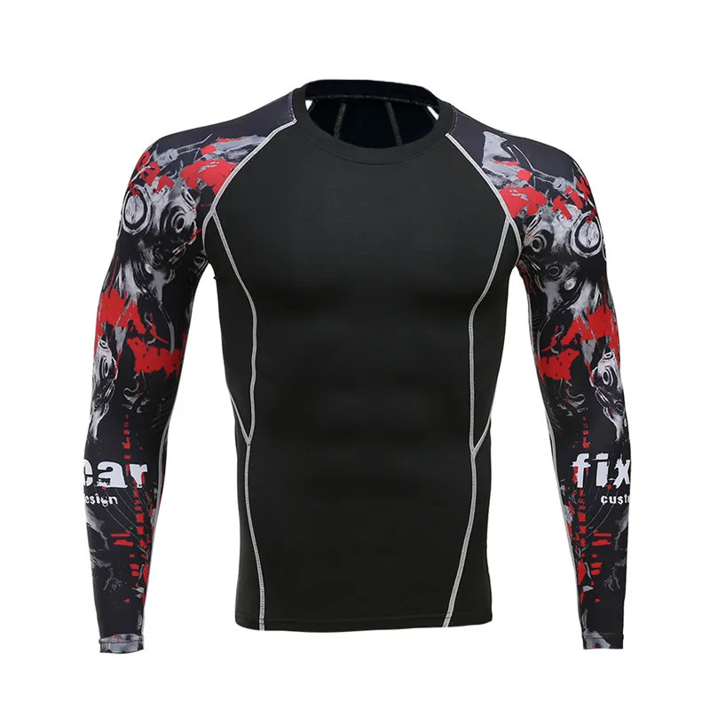 2016 Mens MMA font b Fitness b font T Shirts Fashion 3D Teen Wolf Long Sleeve