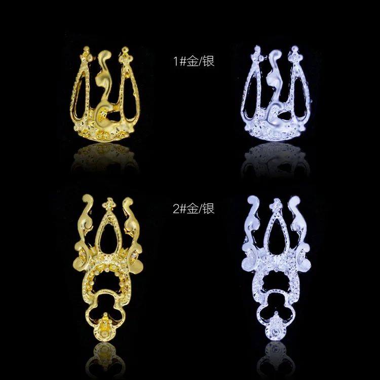 2 шт золотого и серебряного цвета 3D украшения для ногтей из сплава 3d металлические украшения для ногтей Аксессуары для красоты ногтей японские ретро Подвески для маникюра