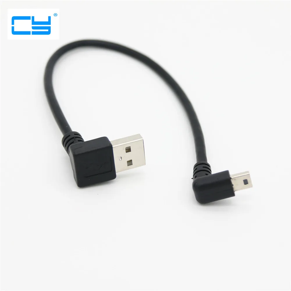 

Double bend Male right angled USB2.0 turn to Down mini USB 90 degree Down angled mini USB turn to USB connector short cable 20cm