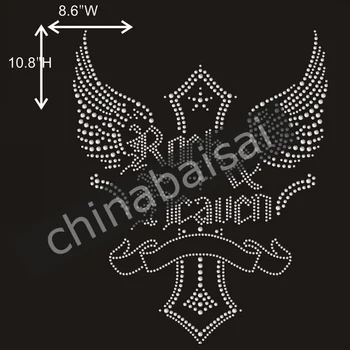 

Iron On Crystal Hotfix Rhinestone Cross Transfer
