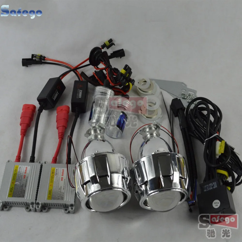 

xenon Headlight h7 projector bi xenon lens 2.5 inch with mask shroud bixenon DC ballast h1 xenon lamps 6k for headlamp H1 H7 H4