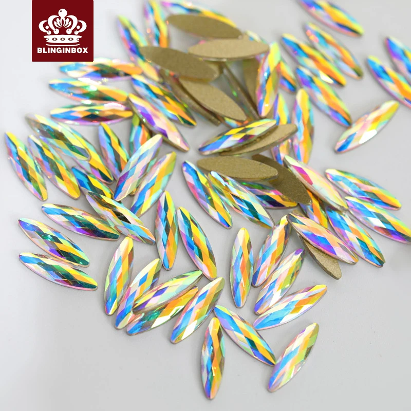 

20pcs K9 Top Quality Crystal AB Nail Art Rhinestone Non Hotfix Rhinestone Glitter Strass For Nails DIY Decoration H0924