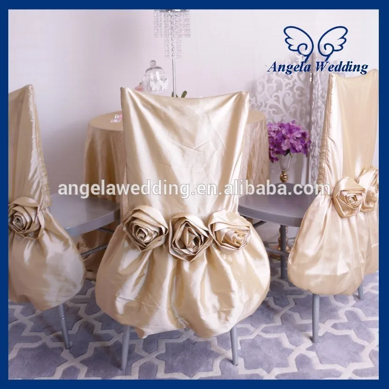 CH030H-Ruched-wedding-champagne-taffeta-chair-covers