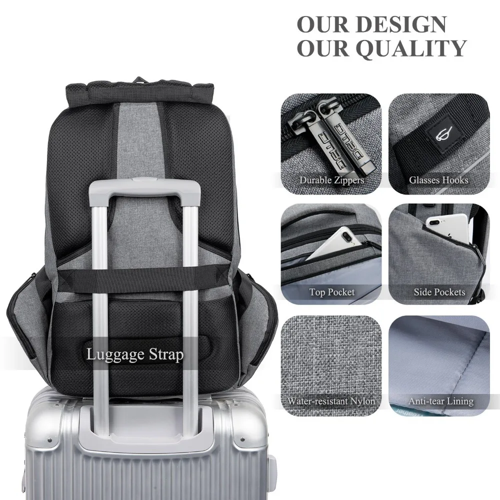 DTBG Waterproof Multifunction USB charging Men 17.3inch Laptop Backpacks For Teenager Fashion Male Travel Anti Theft Backpack