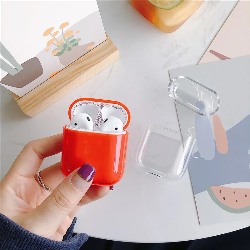 

Hard Plastic Wireless Bluetooth Earphone Case For Apple AirPods Charging Box Protective Cover For Airpods Transparent Cases