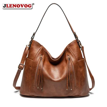 

Women Retro Tote Brown Split Cow Leather Shoulder Bag Female Famous Brand Designer Handbag Ladies Black Fashion Saddle Hobo Bags