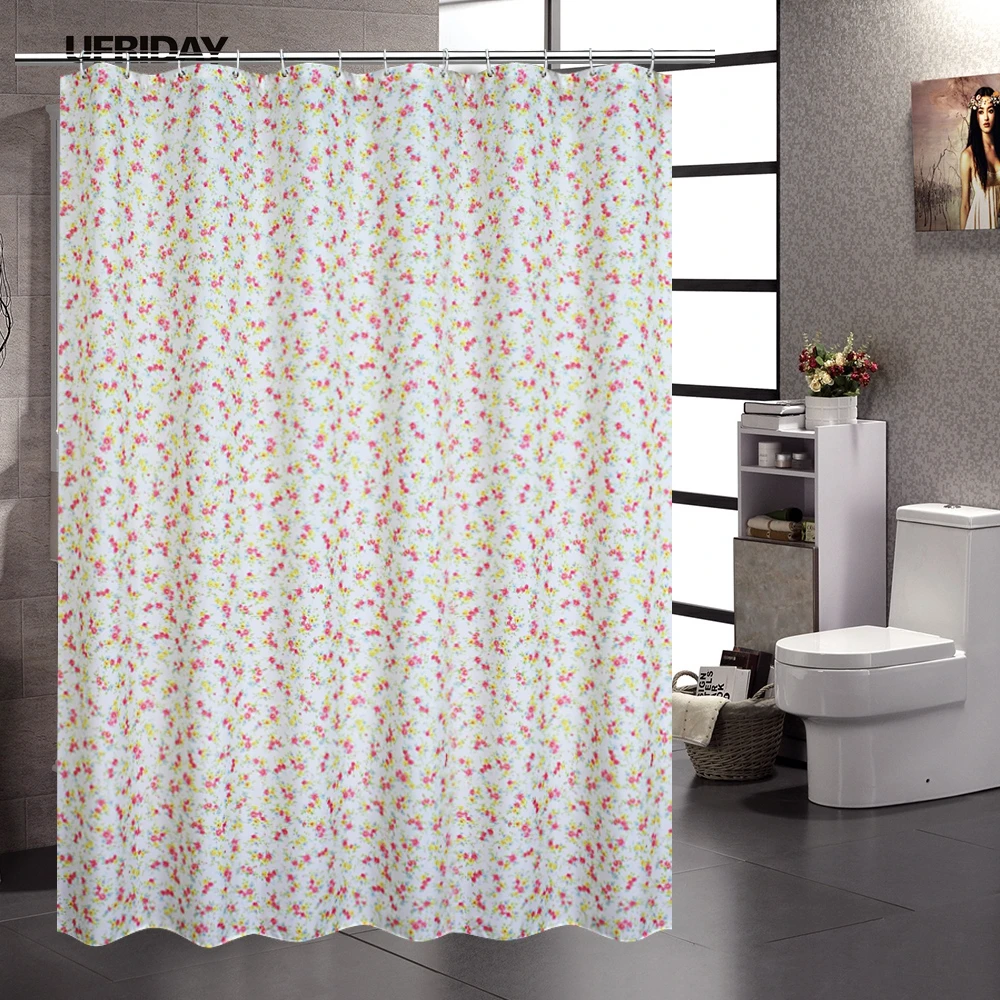 UFRIDAY Pastoral Floral Shower Curtain Thick Waterproof Mildew Bath