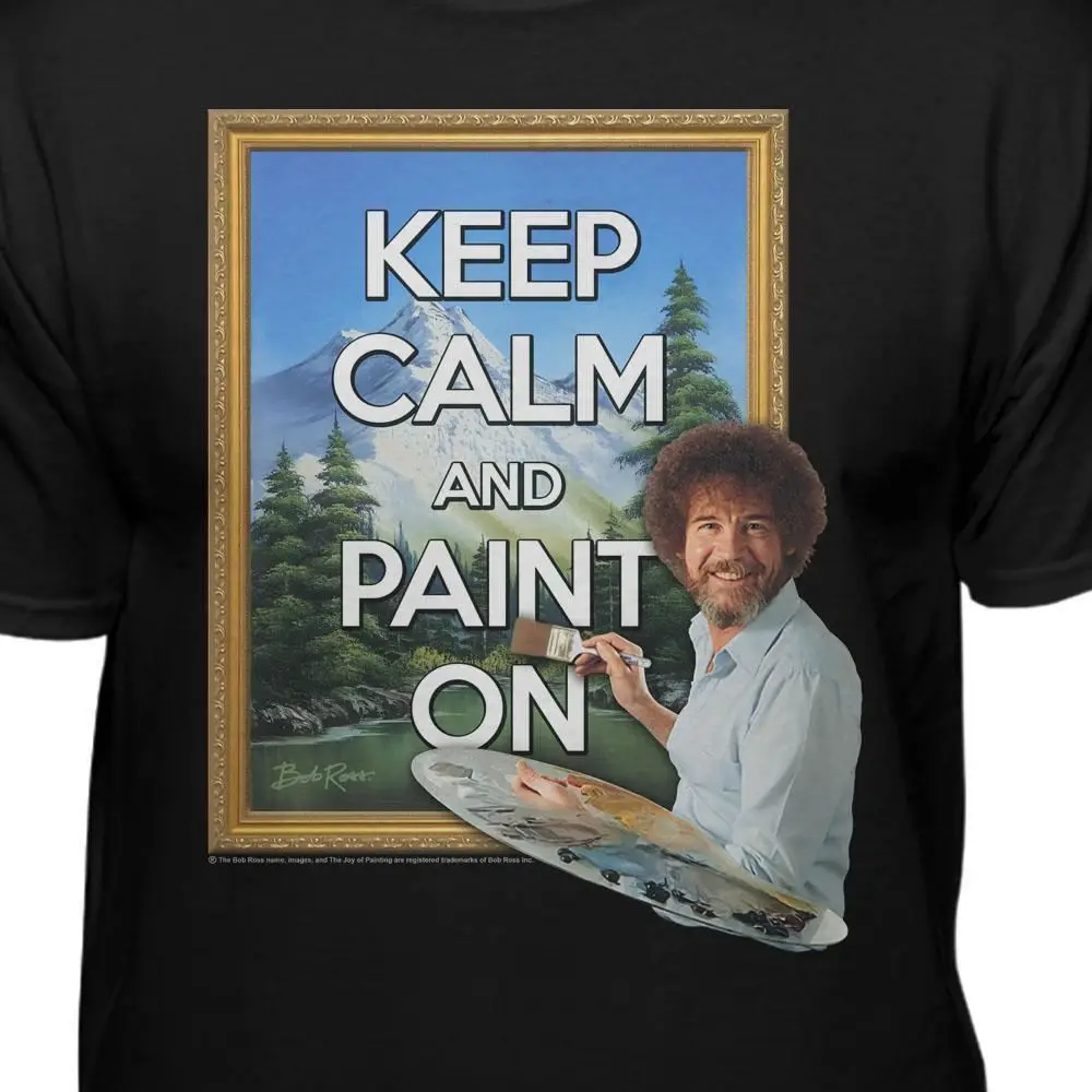 Футболка Bob Ross The Joy of Painting Keep Calm and Paint на футболке бесплатная доставка футболка