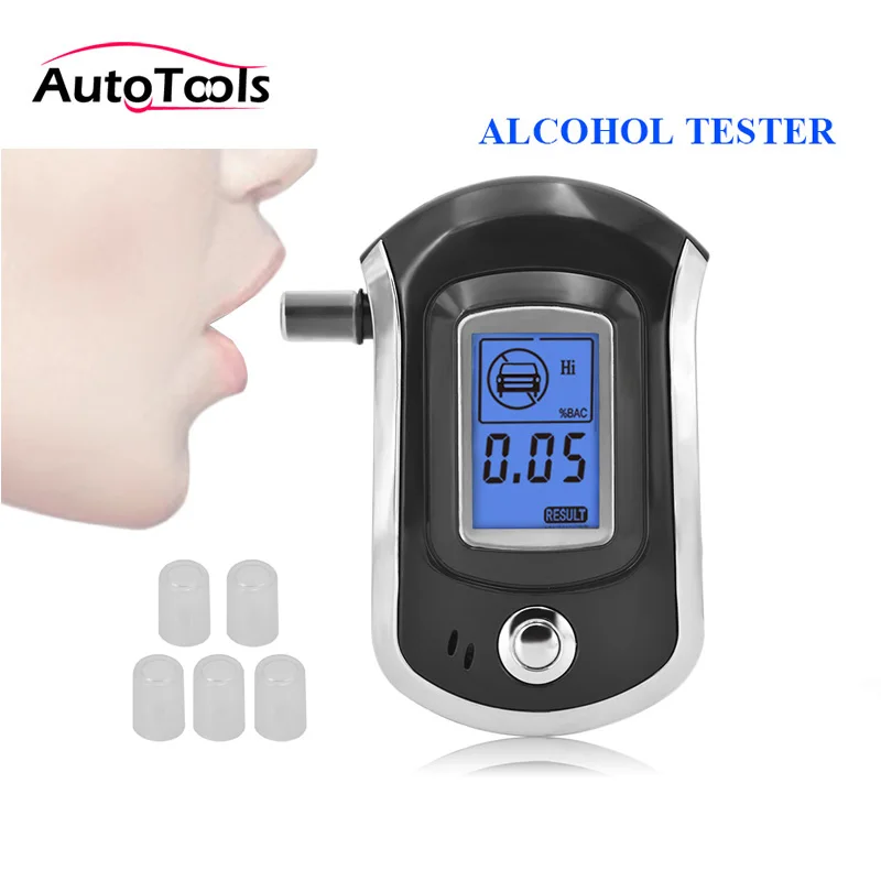 

Mini Digital Breath Alcohol Tester with LCD Screen Breathalyzer AT6000 Bafometro Alcoholimetro car safety drive alcohol analyzer