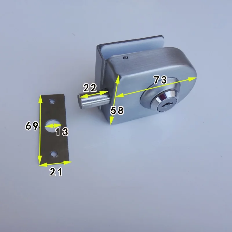 Входные ворота из нержавеющей стали 10-12 мм стеклянные распашные защелки для дверных замков с одним ключом
