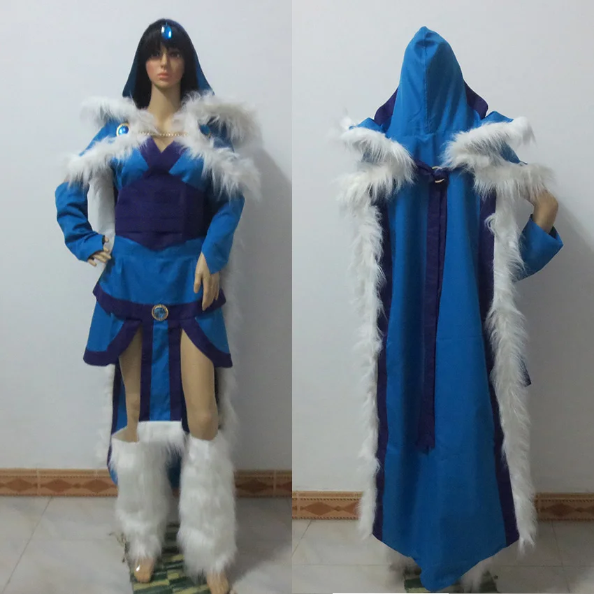 

Anime Game Movie DOTA 2 Crystal Virgo Crystal Maiden Uniform Cosplay Costume Full Set Custom Made Any Size